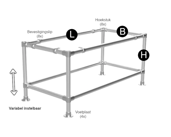Zwarte steigerbuis bar statafel onderstel Ø 42,4 mm
